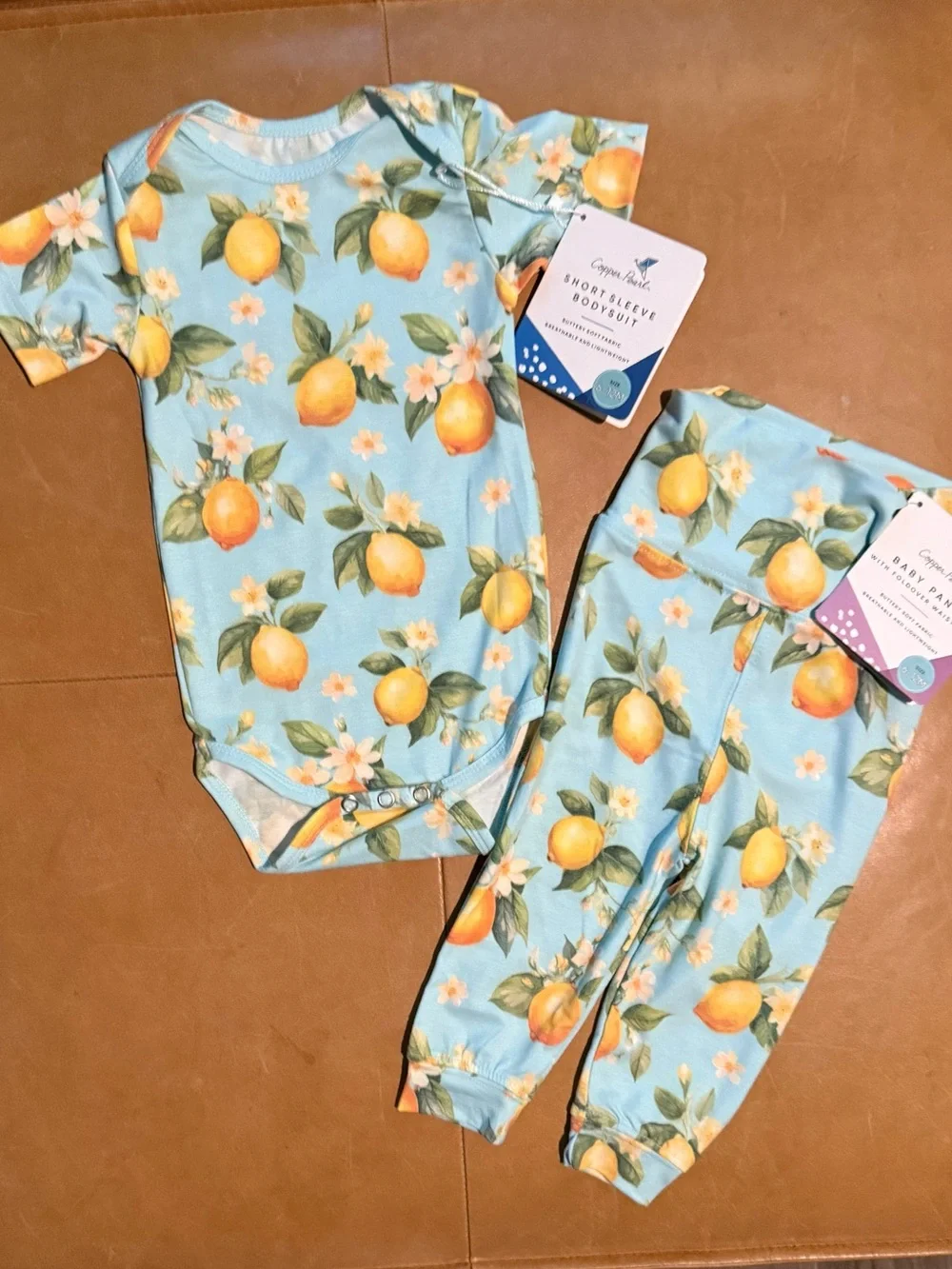 Copper Pearl Onesie and Pants 6-12M NWT